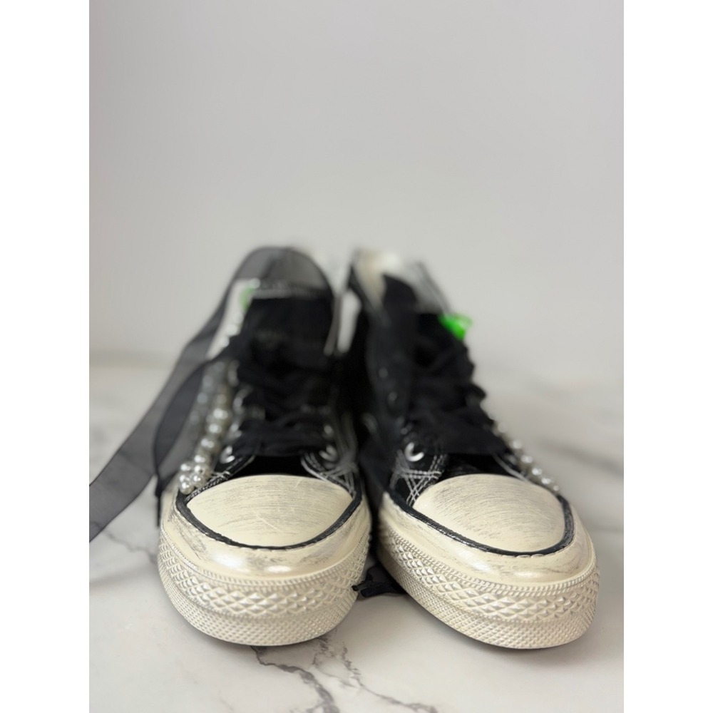 Free People Pearl Crush Hi Top Sneakers by Nan-Ku Black Sz 39 New - Picture 4 of 8